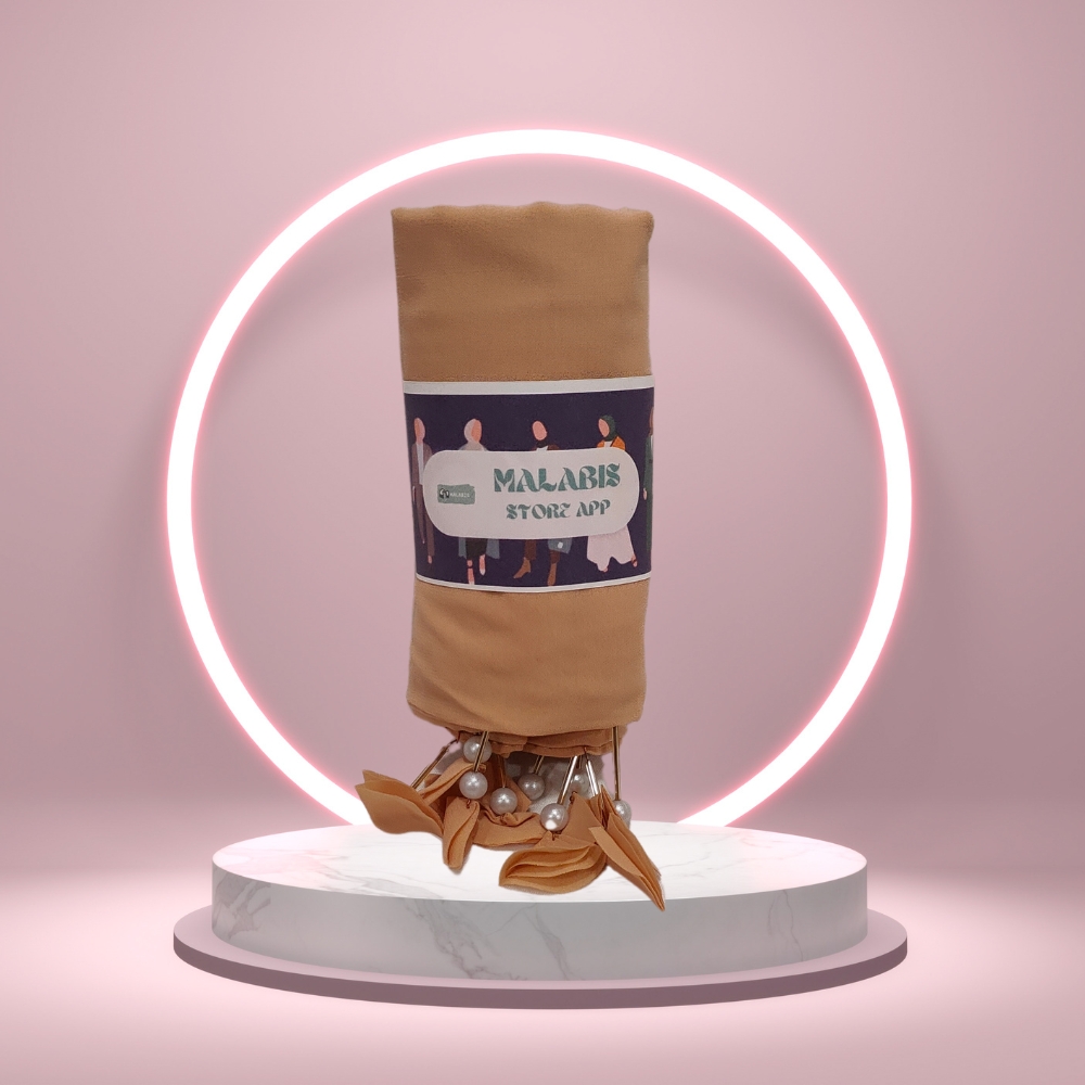 Apricot Ice Georgette Latkan Stole