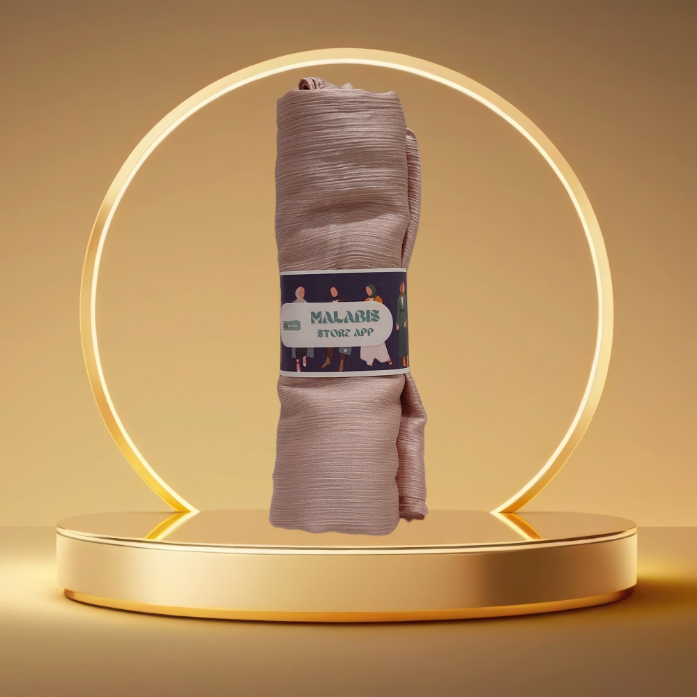 Baby Pink Muna Satin Stole Hijab - Image 2