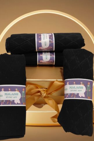 Black Georgette Diamond Textured Stole