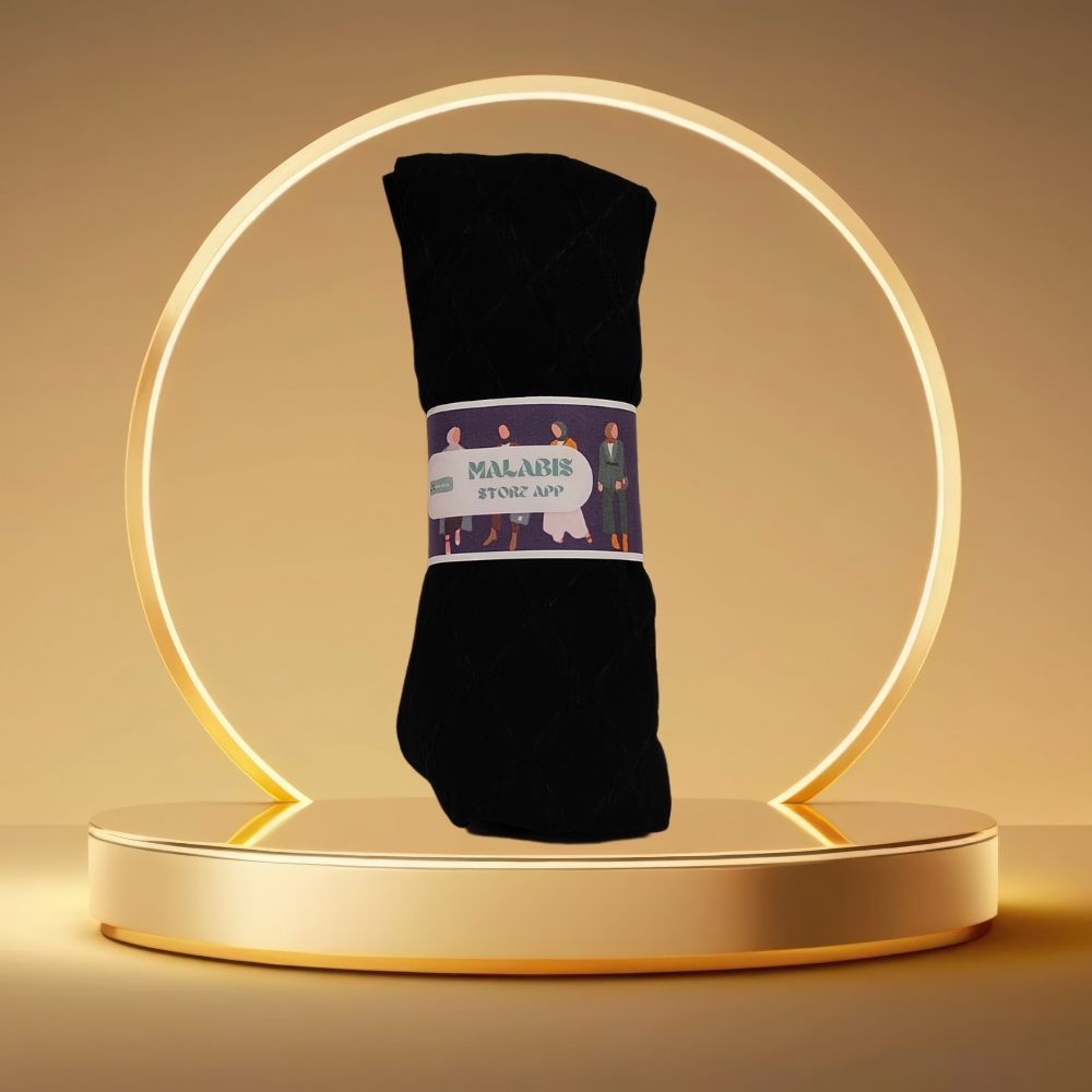 Black Georgette Diamond Textured Stole - Image 2