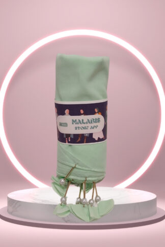 Icy Green Georgette Latkan Stole