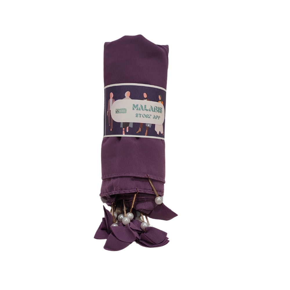 Royal Purple Georgette Latkan Stole - Image 2