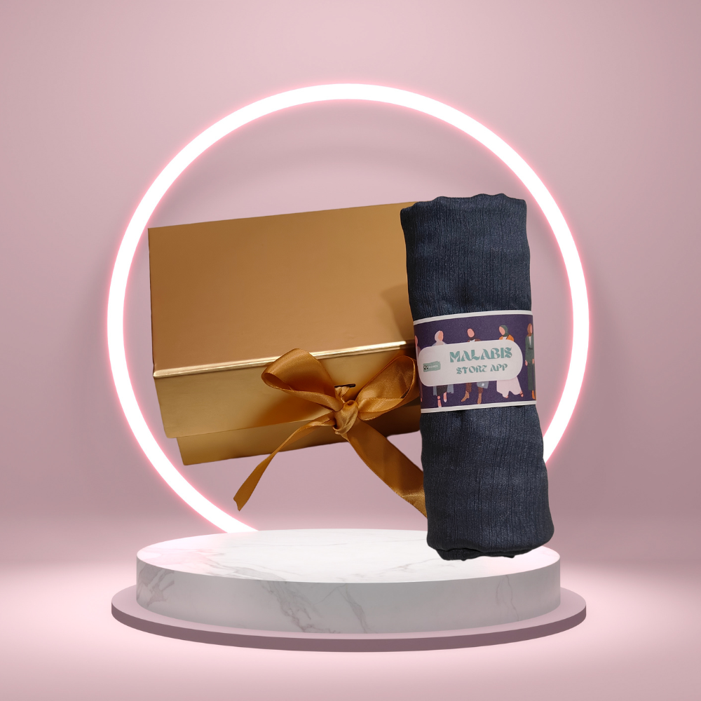 Bermuda Grey Indian Satin Hijab Stole - Image 2