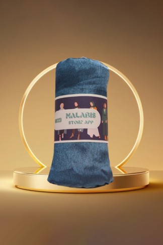 Blue with Shade of Faint Blue Muna Satin Hijab Stole