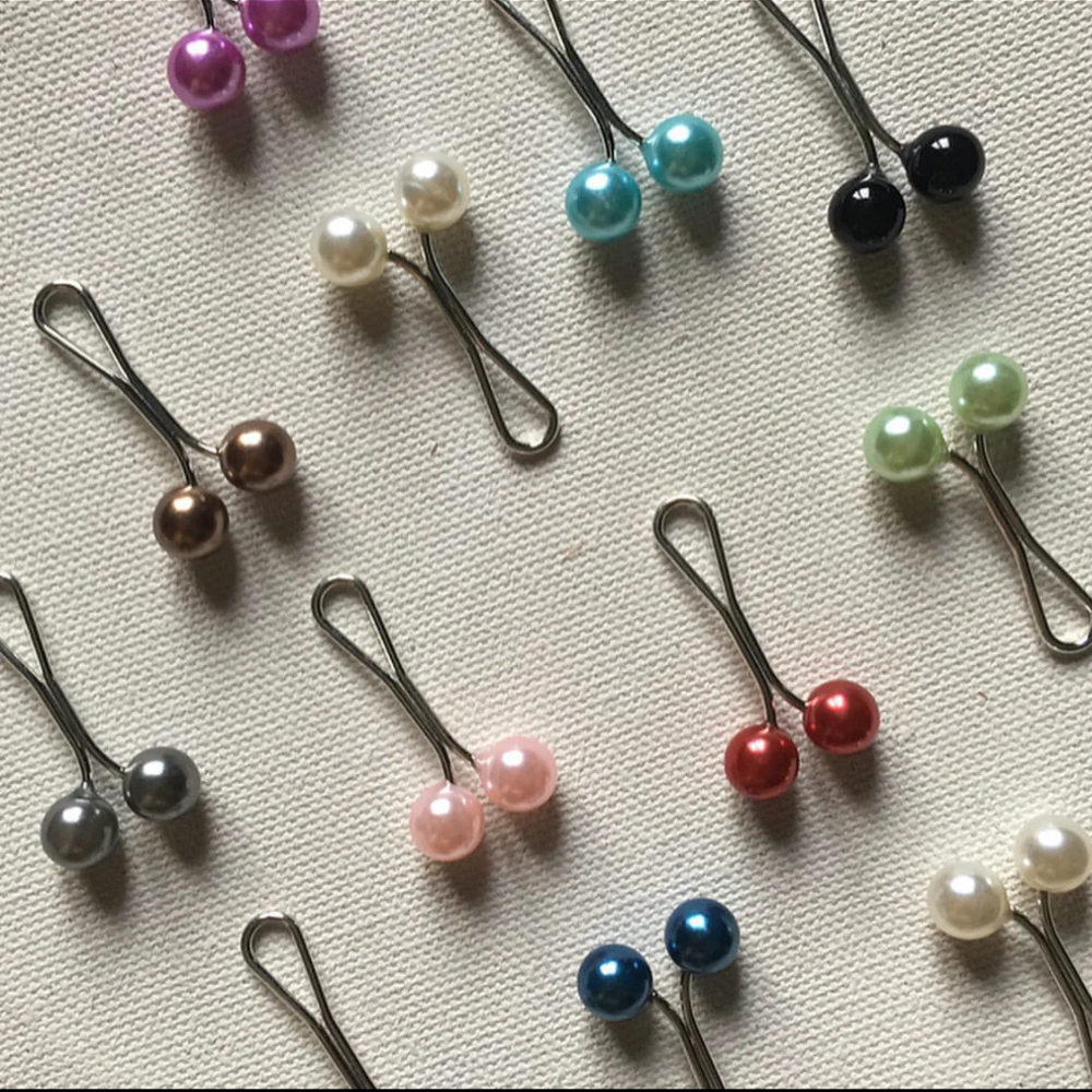 Stainless Steel U-Clip Colorful Faux Pearls Hijab Pins - Image 4